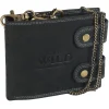 Czarny portfel męski nubuk Always Wild z podwójnym zapięciem / Black nubuck men’s wallet Always Wild with double snap closure
