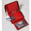 Peterson 340.02 RFID czarno-czerwony – tył portfela męskiego / Peterson 340.02 RFID black-red – back view men’s wallet
