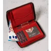 Peterson 340.02 RFID czarno-czerwony – wnętrze portfela męskiego z zamkiem / Peterson 340.02 RFID black-red – men’s wallet interior with zipper