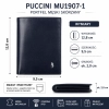 Wymiary portfela PUCCINI MU1907-1 – wysokość 12,8 cm, szerokość 9,5 cm, grubość około 2 cm