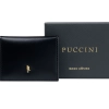 Czarny skórzany portfel Puccini – zdjęcie produktowe Black genuine leather Puccini wallet – product photo