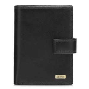 Portfel męski skórzany OCHNIK SL-190-99 czarny – widok z przodu / OCHNIK SL-190-99 men’s leather wallet – front view