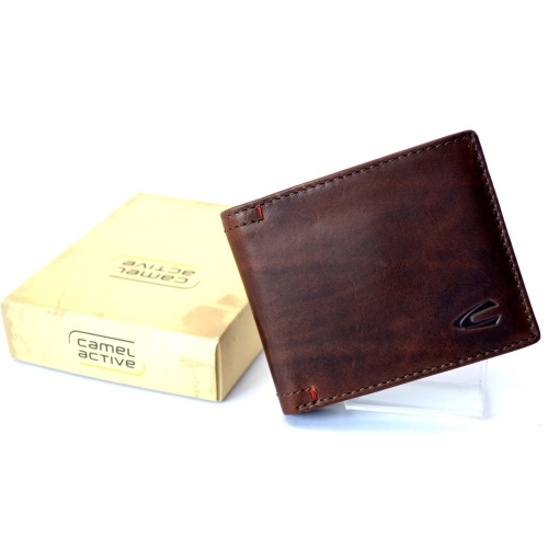 Skórzany portfel męski Camel Active Salamanca brązowy – przód / Leather men’s wallet Camel Active Salamanca brown – fron