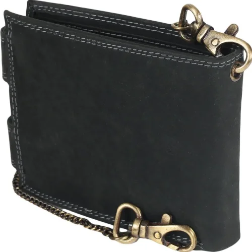 Skórzany portfel męski czarny – tył modelu 2900-BIC / Black leather men’s wallet back view 2900-BIC