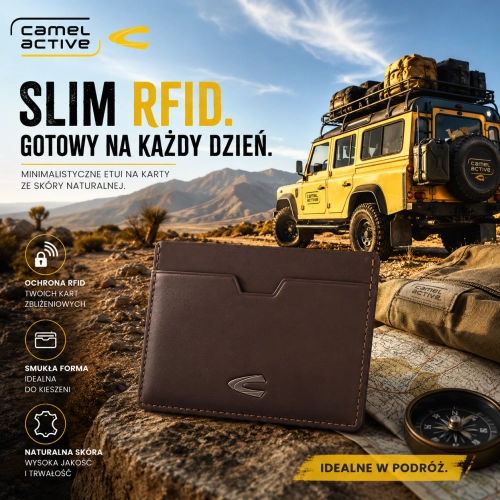 Skórzane etui Camel Active 845-029 RFID w podróżniczej stylizacji outdoor premium