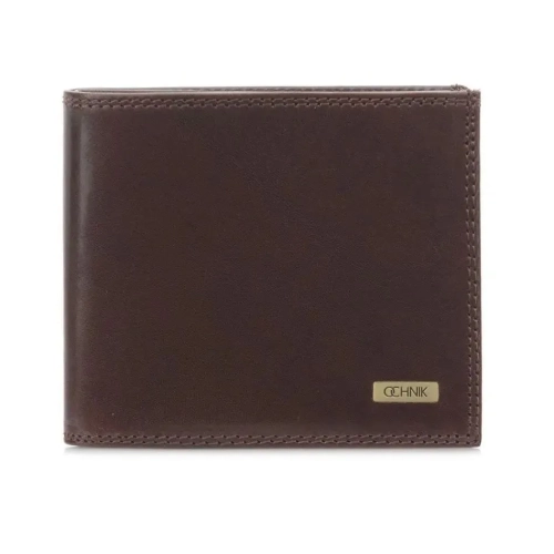 OCHNIK PL-106-89 brązowy portfel męski skórzany widok z przodu / OCHNIK PL-106-89 brown men’s leather wallet front view