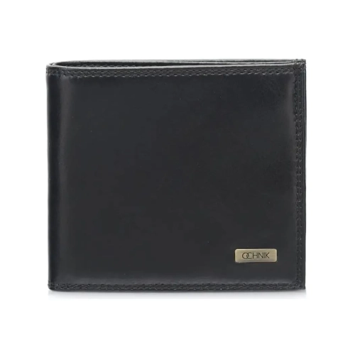 skórzany portfel męski OCHNIK PL-106-99 czarny slim – widok z przodu/men’s leather wallet OCHNIK PL-106-99 black slim –