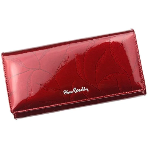 damski portfel Pierre Cardin czerwony lakierowany 05 Leaf 102 / Pierre Cardin women's red glossy wallet 05 Leaf 102