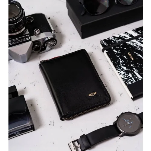 Peterson 340.02 RFID czarno-czerwony – portfel męski – karty i dokumenty / Peterson 340.02 RFID black-red – men’s wallet – credit cards and documents