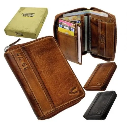 Portfel męski Camel Active 247-705-29 brązowy skórzany na suwak