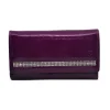 SV-070 Skórzany portfel damski Swarovski® fioletowy – 183 kryształy