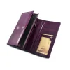 SV-070 Skórzany portfel damski Swarovski® fioletowy – 183 kryształy
