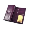 SV-070 Skórzany portfel damski Swarovski® fioletowy – 183 kryształy