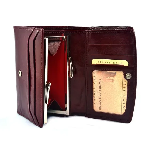 Wnętrze portfela SV-060 Swarovski – kieszenie na karty, banknoty i bilon SV-060 Swarovski wallet interior – card slots, banknote compartment and coin pocket