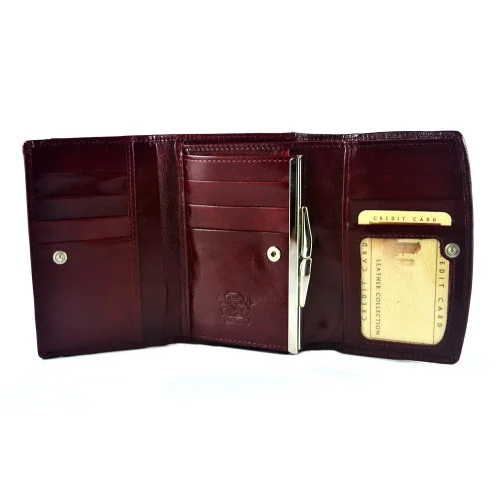 Portfel SV-060 z biglem na bilon i sekcją kart zapinaną zatrzaskiem SV-060 wallet with clasp coin pocket and snap-fastened card section