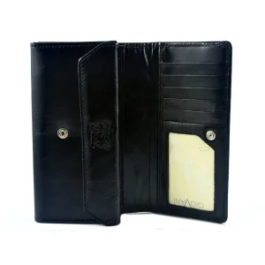 portfel Swarovski SV-070 czarny – wnętrze z miejscami na karty | Swarovski SV-070 black wallet – interior with card slots