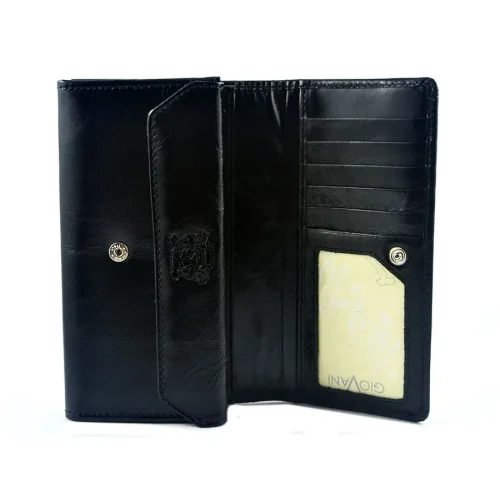 portfel Swarovski SV-070 czarny – wnętrze z miejscami na karty | Swarovski SV-070 black wallet – interior with card slots